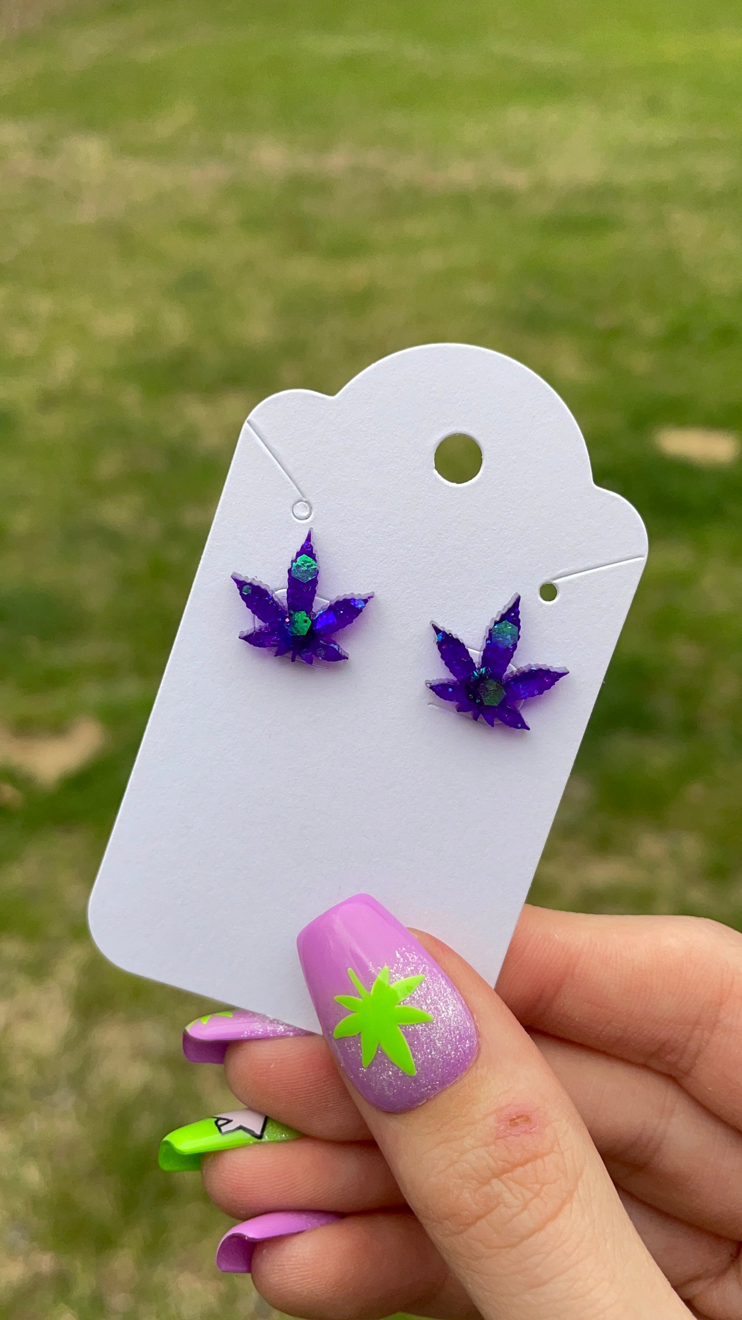 Pot Leaf Stud Earrings