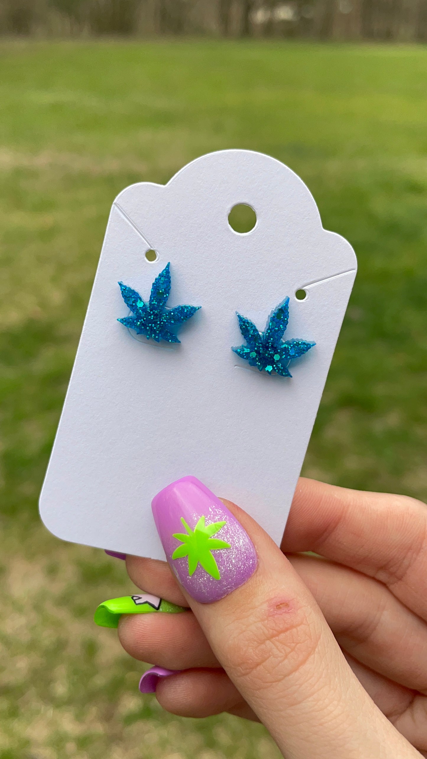Pot Leaf Stud Earrings
