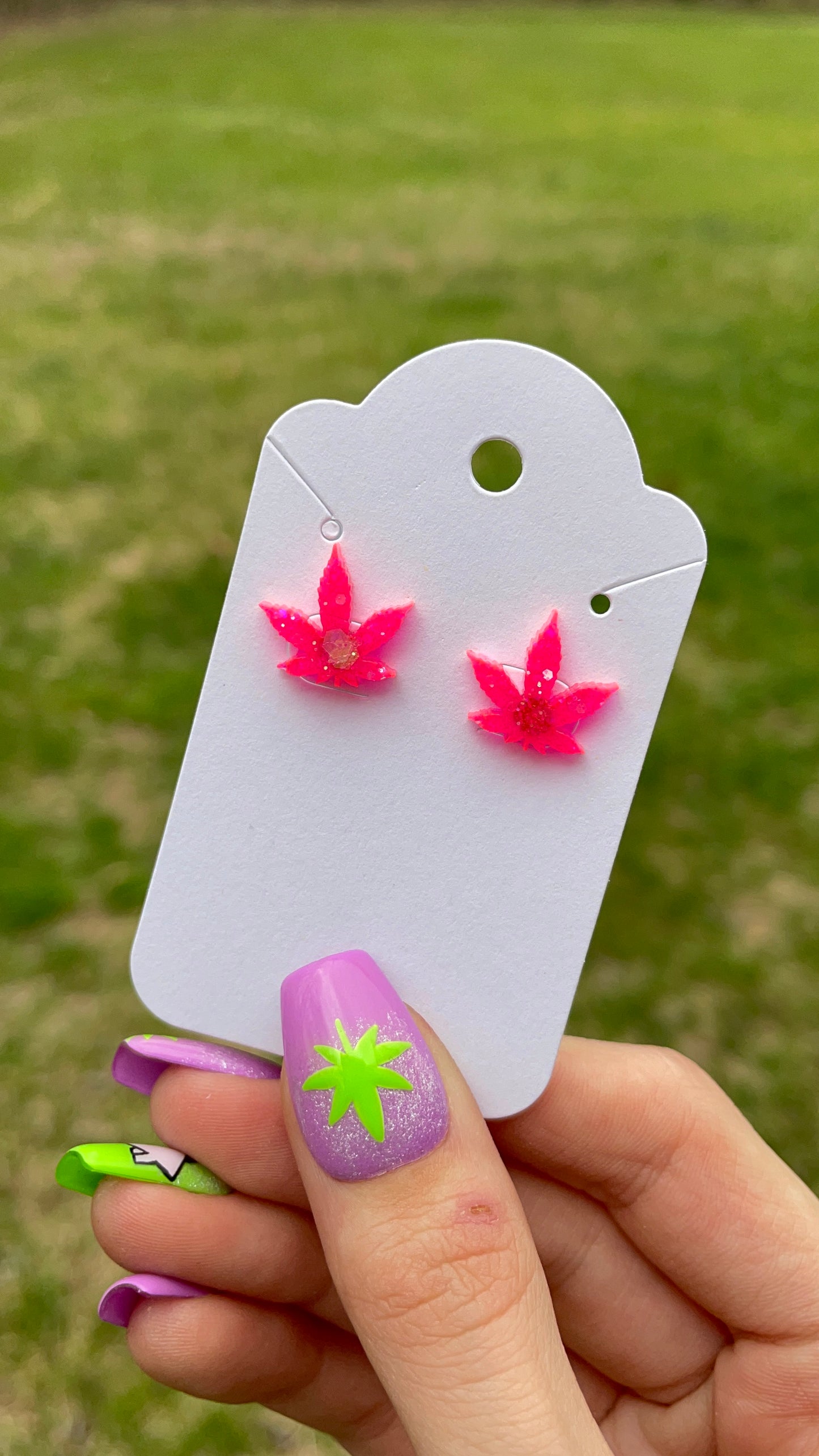 Pot Leaf Stud Earrings