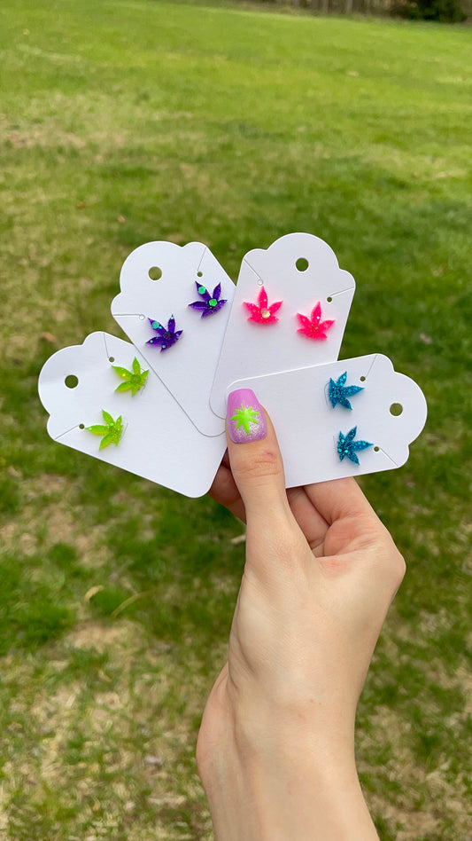 Pot Leaf Stud Earrings